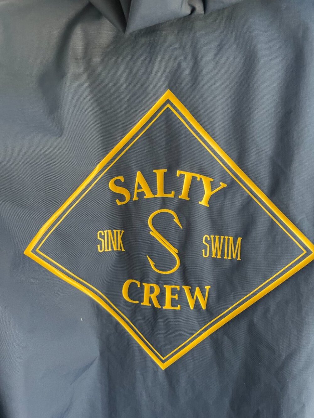 Salty Crew Tippet Hooded Jacket Navy Blue Nautical Rain Coat Parka Men's XL - Picture 10 of 16
